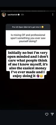 Sachia Vickery's Instagram Story | @sachiavick